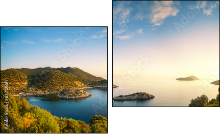 panorama of the Mediterranean coast  - Obraz dwuczęściowy, Dyptyk