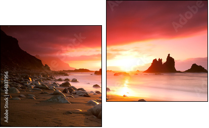 Teneriffa Sunset  - Obraz dwuczęściowy, Dyptyk