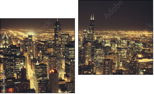 Chicago at Night  - Obraz dwuczęściowy, Dyptyk