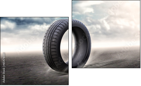 vehicle tire  - Obraz dwuczęściowy, Dyptyk