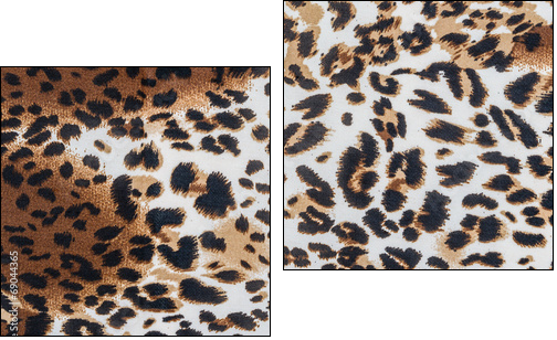 texture of fabric striped leopard  - Obraz dwuczęściowy, Dyptyk