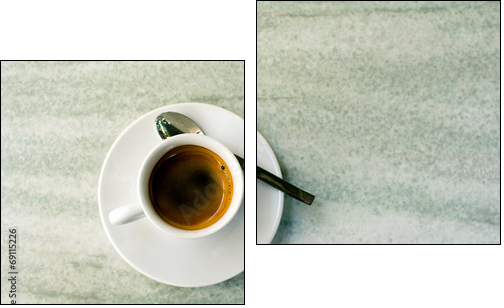 Tasse de cafÃ© au bistrot  - Obraz dwuczęściowy, Dyptyk