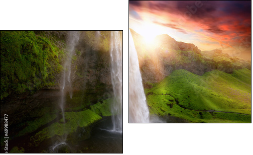 Waterfalls  - Obraz dwuczęściowy, Dyptyk