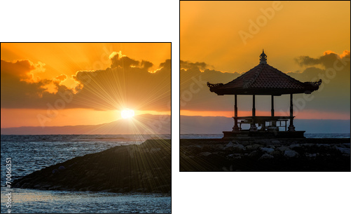 sunset in bali beach  - Obraz dwuczęściowy, Dyptyk