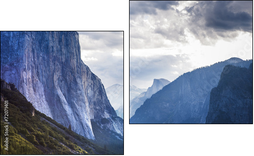 El Capitan, Yosemite national park, California, usa  - Obraz dwuczęściowy, Dyptyk