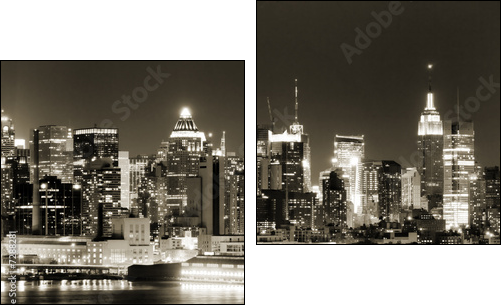 Manhattan nocą – nastrojowy widok
 - Obraz dwuczęściowy, Dyptyk