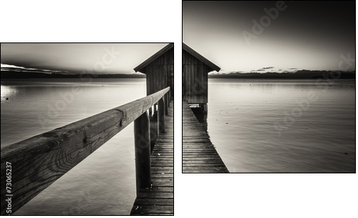 old wooden boathouse  - Obraz dwuczęściowy, Dyptyk