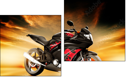 Motorcycle Land Vehicle Transportation Luxury Motorbike Elegance  - Obraz dwuczęściowy, Dyptyk