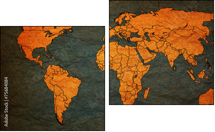 sri lanka territory on world map  - Obraz dwuczęściowy, Dyptyk