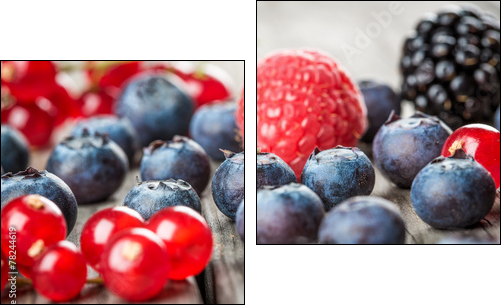 Blueberries background  - Obraz dwuczęściowy, Dyptyk