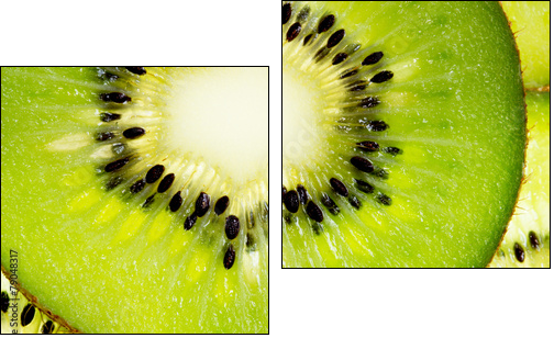 Close up of a healthy kiwi fruit  - Obraz dwuczęściowy, Dyptyk