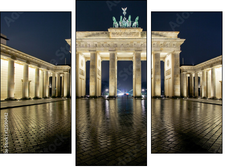 Brama Brandenburska – Berlin w wieczornym obiektywie 
 - Obraz trzyczęściowy, Tryptyk