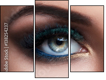 Female eyes with beautiful make-up - Obraz trzyczęściowy, Tryptyk