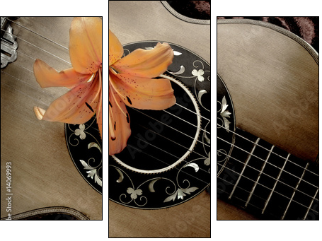Gitara akustyczna w wersji retro
 - Obraz trzyczęściowy, Tryptyk