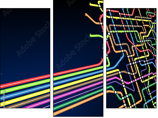 Kolejka podmiejska – graficzna siatka połączeń metra
 - Obraz trzyczęściowy, Tryptyk