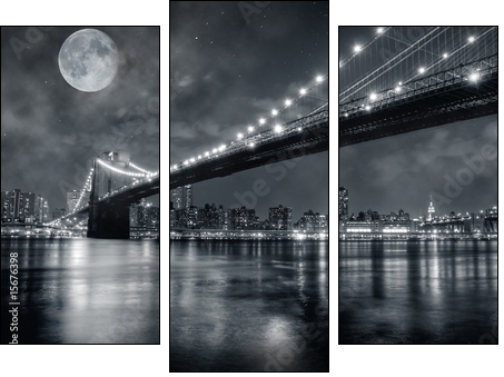 Most Brookliński w pełni księżycowego blasku
 - Obraz trzyczęściowy, Tryptyk