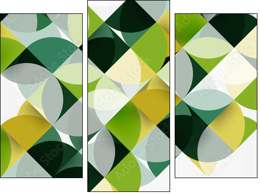 Modern geometrical abstract background circles - Obraz trzyczęściowy, Tryptyk