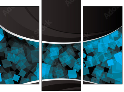 Abstract_black_and_blue_background  - Obraz trzyczęściowy, Tryptyk