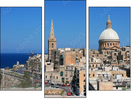 V jak Valetta – panorama stolicy Malty
 - Obraz trzyczęściowy, Tryptyk