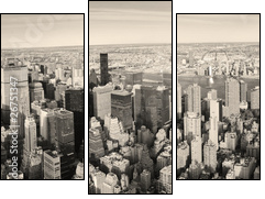 Manhattan z lotu ptaka – panorama w stylu vintage
 - Obraz trzyczęściowy, Tryptyk