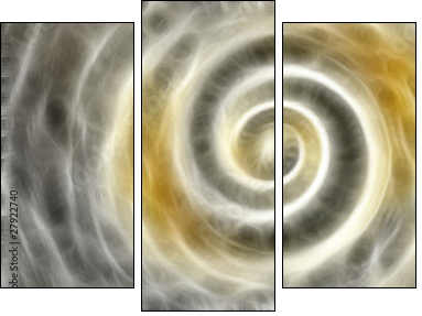 Ciepły wir – abstrakcyjna spirala - Obraz trzyczęściowy, Tryptyk