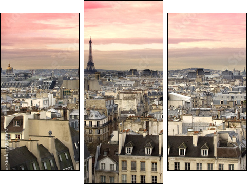 Paryż na tle pastelowego nieba
 - Obraz trzyczęściowy, Tryptyk