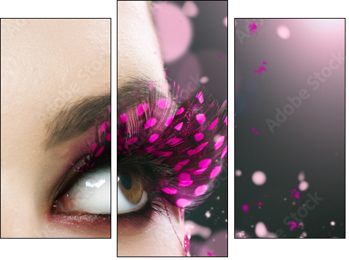 Beautiful Fashion Holiday Makeup  - Obraz trzyczęściowy, Tryptyk