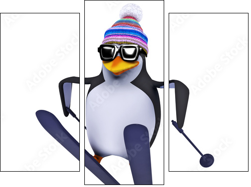 Pingwin – narciarz, aktywna zabawa
 - Obraz trzyczęściowy, Tryptyk