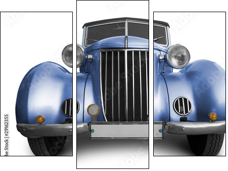 Old blue car  - Obraz trzyczęściowy, Tryptyk