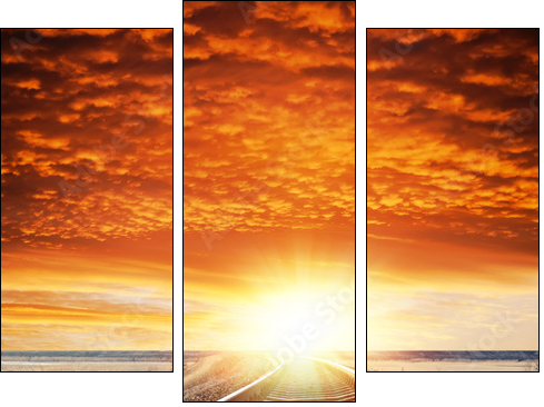 Pociąg do słońca – symboliczne tory
 - Obraz trzyczęściowy, Tryptyk