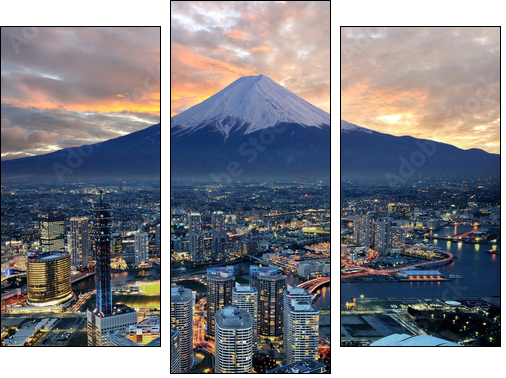 Japonia – święta góra w Jokohamie 
 - Obraz trzyczęściowy, Tryptyk