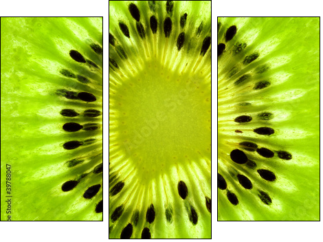 Pastelowe serce owocu kiwi - Obraz trzyczęściowy, Tryptyk