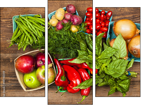 Market fruits and vegetables  - Obraz trzyczęściowy, Tryptyk