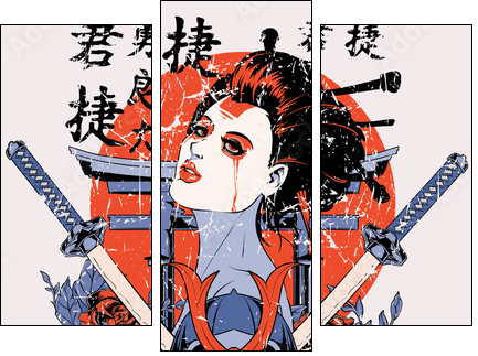 Geisha  - Obraz trzyczęściowy, Tryptyk