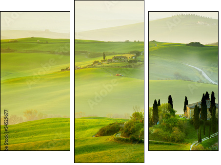 Countryside, San QuiricoÂ´Orcia , Tuscany, Italy  - Obraz trzyczęściowy, Tryptyk
