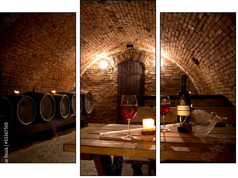 Wine cellar  - Obraz trzyczęściowy, Tryptyk