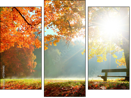 Autumn landscape   - Obraz trzyczęściowy, Tryptyk