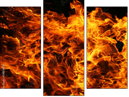 Fire  - Obraz trzyczęściowy, Tryptyk
