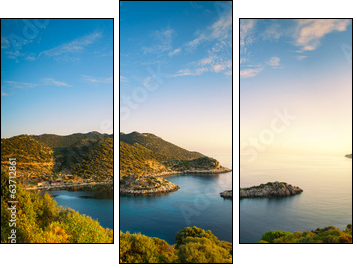 panorama of the Mediterranean coast  - Obraz trzyczęściowy, Tryptyk