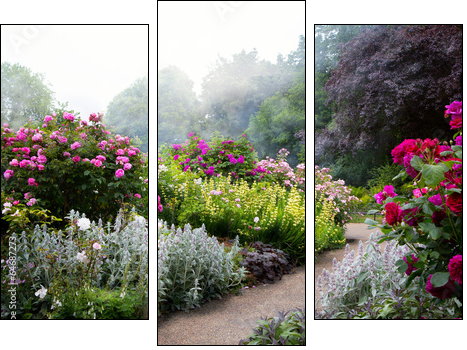 Art flowers in the morning in an English park  - Obraz trzyczęściowy, Tryptyk