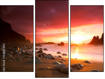 Teneriffa Sunset  - Obraz trzyczęściowy, Tryptyk