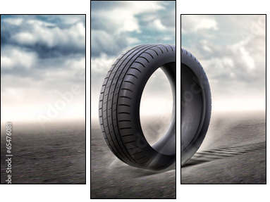 vehicle tire  - Obraz trzyczęściowy, Tryptyk