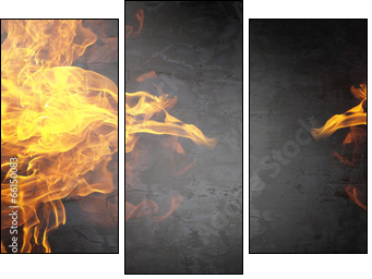 Fire flames  - Obraz trzyczęściowy, Tryptyk