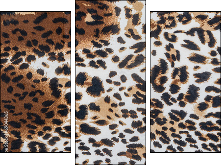 texture of fabric striped leopard  - Obraz trzyczęściowy, Tryptyk