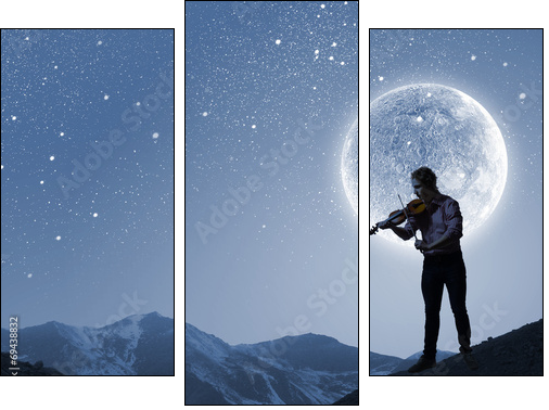 Man violinist  - Obraz trzyczęściowy, Tryptyk