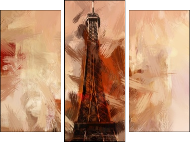 Paris GemÃ¤lde Eiffelturm Eifelturm Bild Kunst ÃlgemÃ¤lde  - Obraz trzyczęściowy, Tryptyk