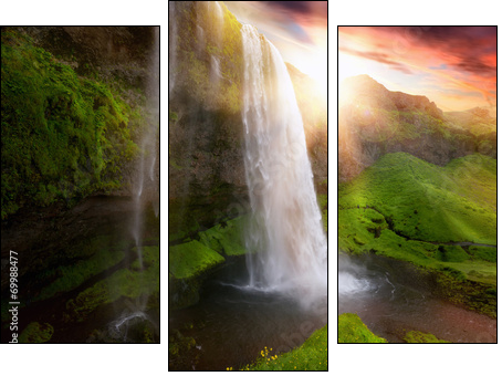 Waterfalls  - Obraz trzyczęściowy, Tryptyk