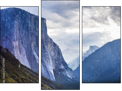 El Capitan, Yosemite national park, California, usa  - Obraz trzyczęściowy, Tryptyk