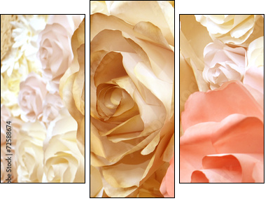 roses flower wedding valentine background  - Obraz trzyczęściowy, Tryptyk