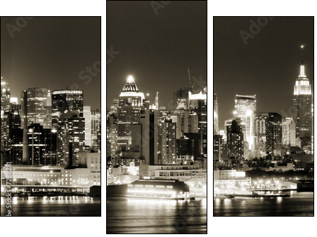 Manhattan nocą – nastrojowy widok
 - Obraz trzyczęściowy, Tryptyk